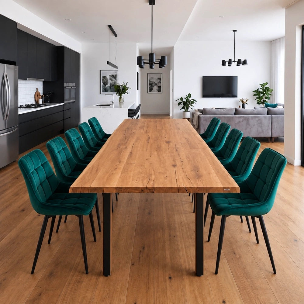 Eichenholztisch im rustikalen Stil – für 10 Personen – 240 x 100 x 4 cm