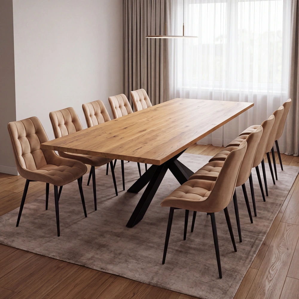 Eichenholztisch im klassischen Stil – für 10 Personen – 220x100x2,6 cm
