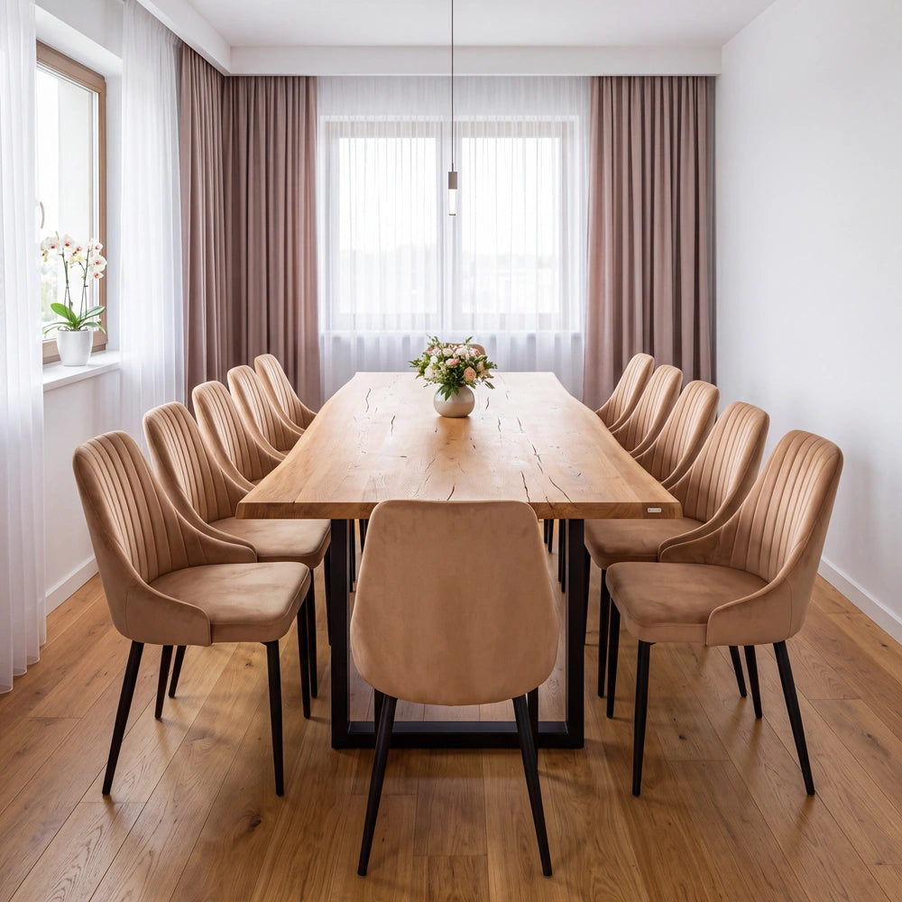 Eichenholztisch im rustikalen Stil – für 10 Personen – 240 x 100 x 4 cm