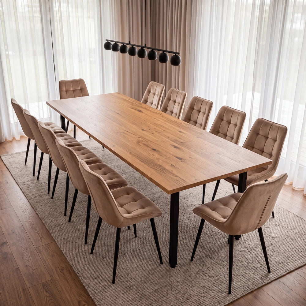 Eichenholztisch im klassischen Stil – für 10 Personen – 220x100x2,6 cm