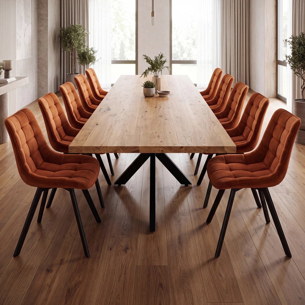 Eichenholztisch im klassischen Stil – für 10 Personen – 240 x 100 x 4 cm