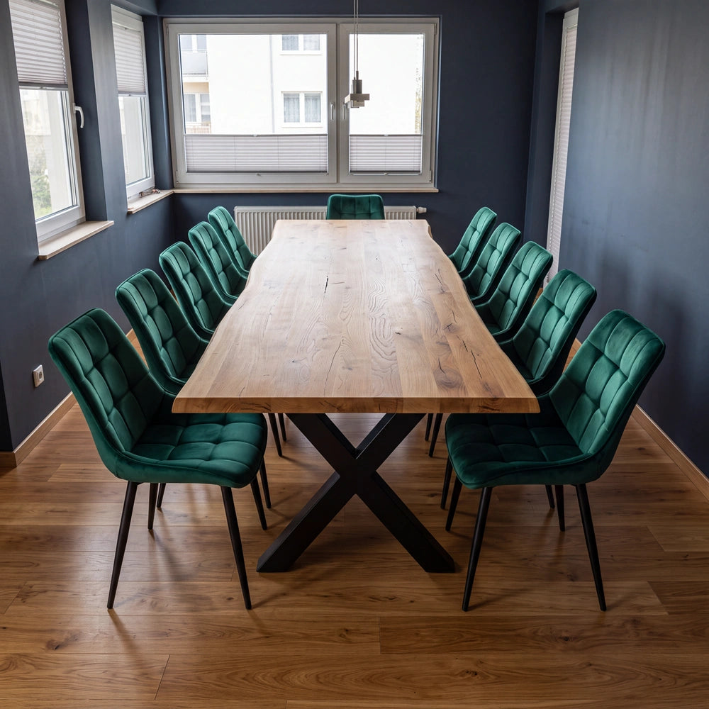 Eichenholztisch im rustikalen Stil – für 10 Personen – 240 x 100 x 4 cm