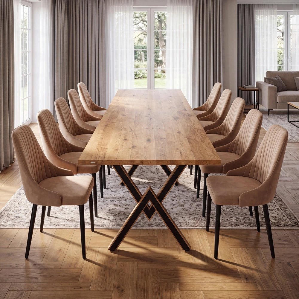 Eichenholztisch im klassischen Stil – für 10 Personen – 240 x 100 x 4 cm