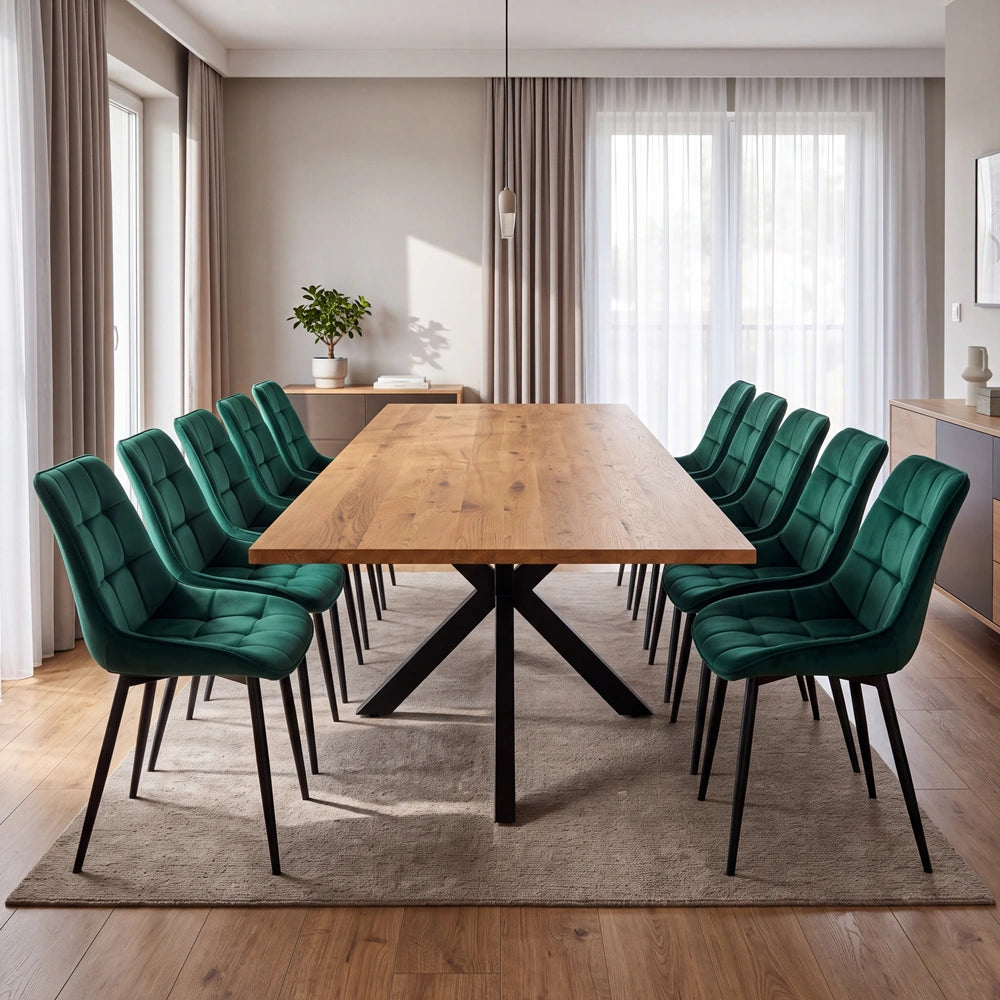 Eichenholztisch im klassischen Stil – für 10 Personen – 220x100x2,6 cm