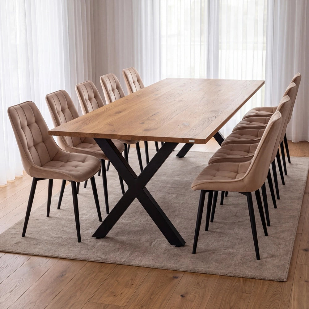 Eichenholztisch im klassischen Stil – für 10 Personen – 220x100x2,6 cm