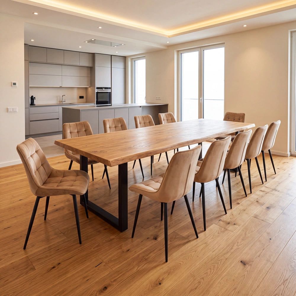 Eichenholztisch im rustikalen Stil – für 10 Personen – 240 x 100 x 4 cm
