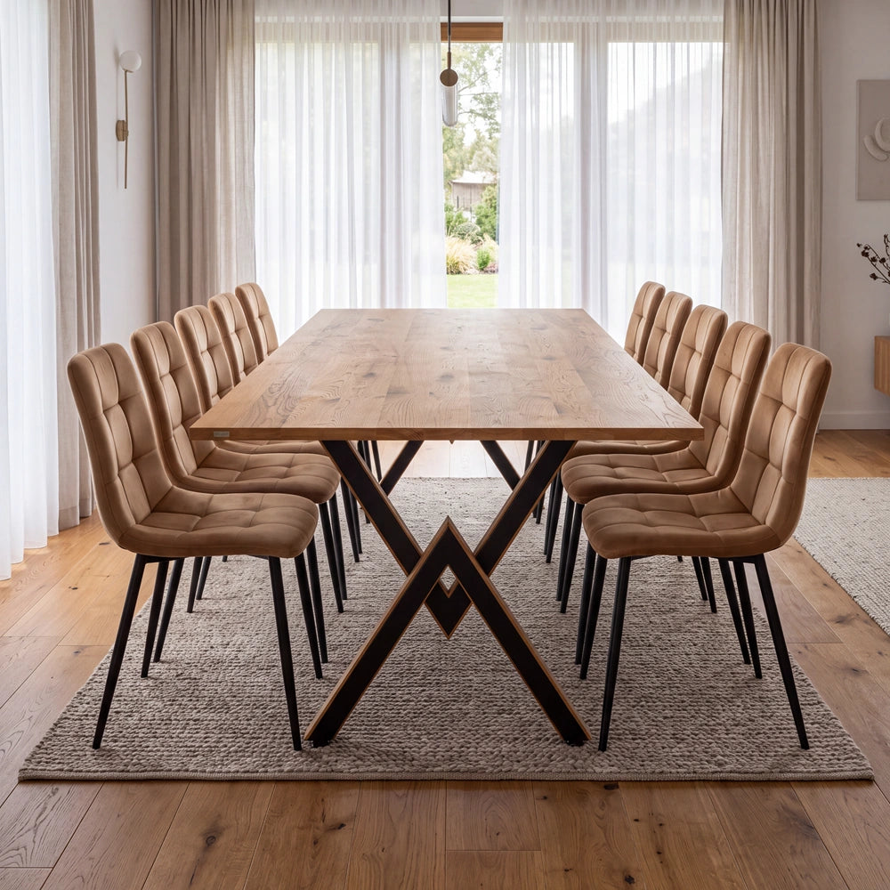 Eichenholztisch im klassischen Stil – für 10 Personen – 220x100x2,6 cm
