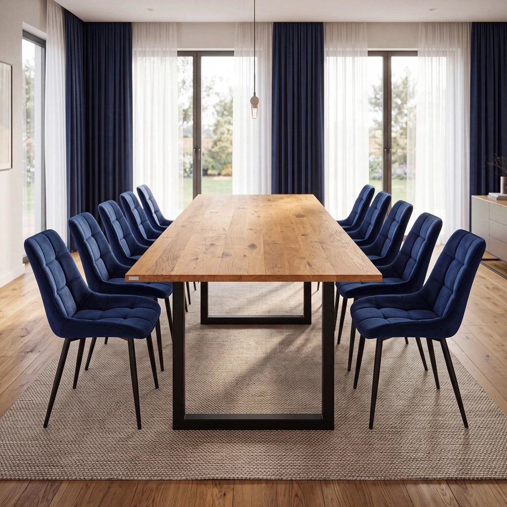 Eichenholztisch im klassischen Stil – für 10 Personen – 220x100x2,6 cm