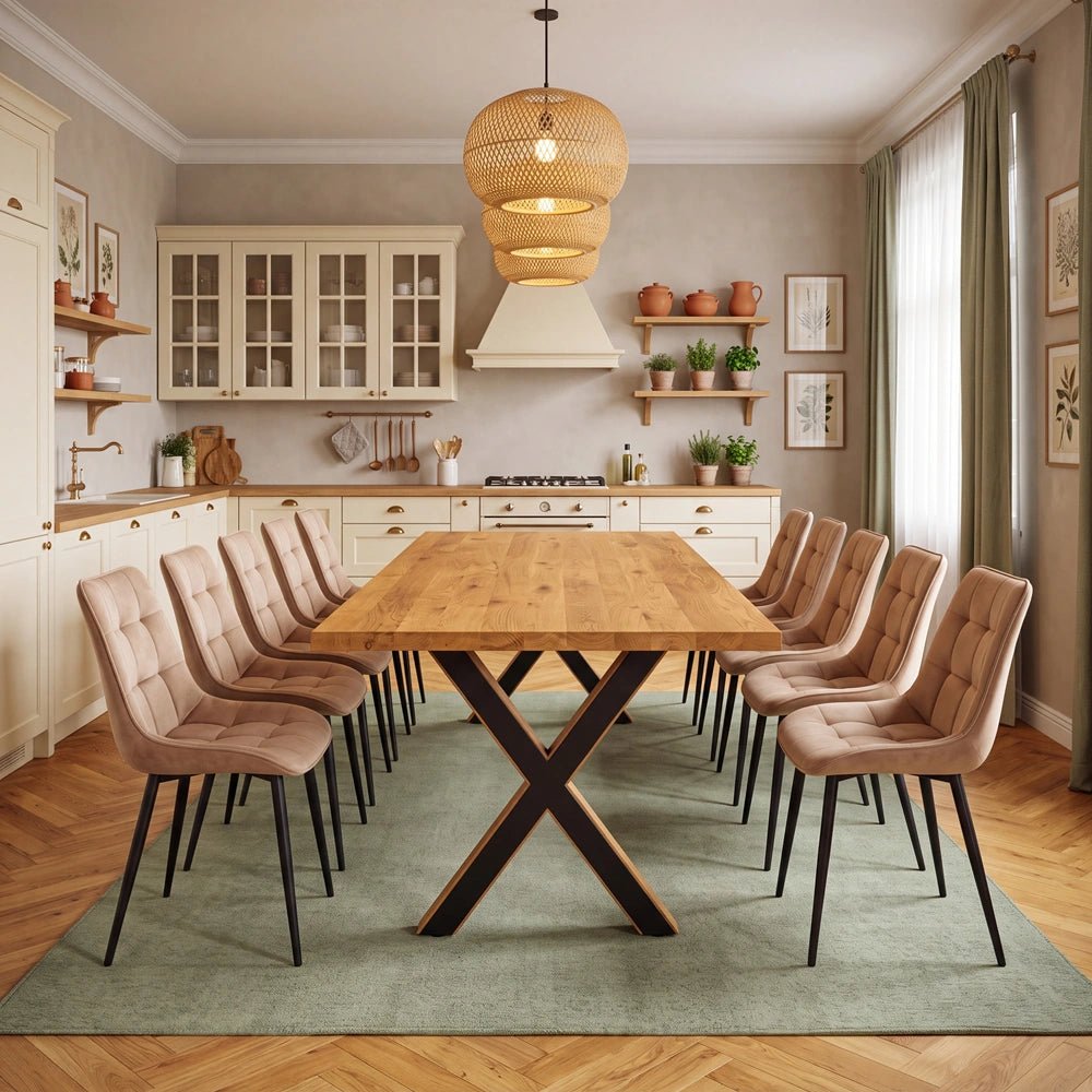 Eichenholztisch im klassischen Stil – für 10 Personen – 240 x 100 x 4 cm