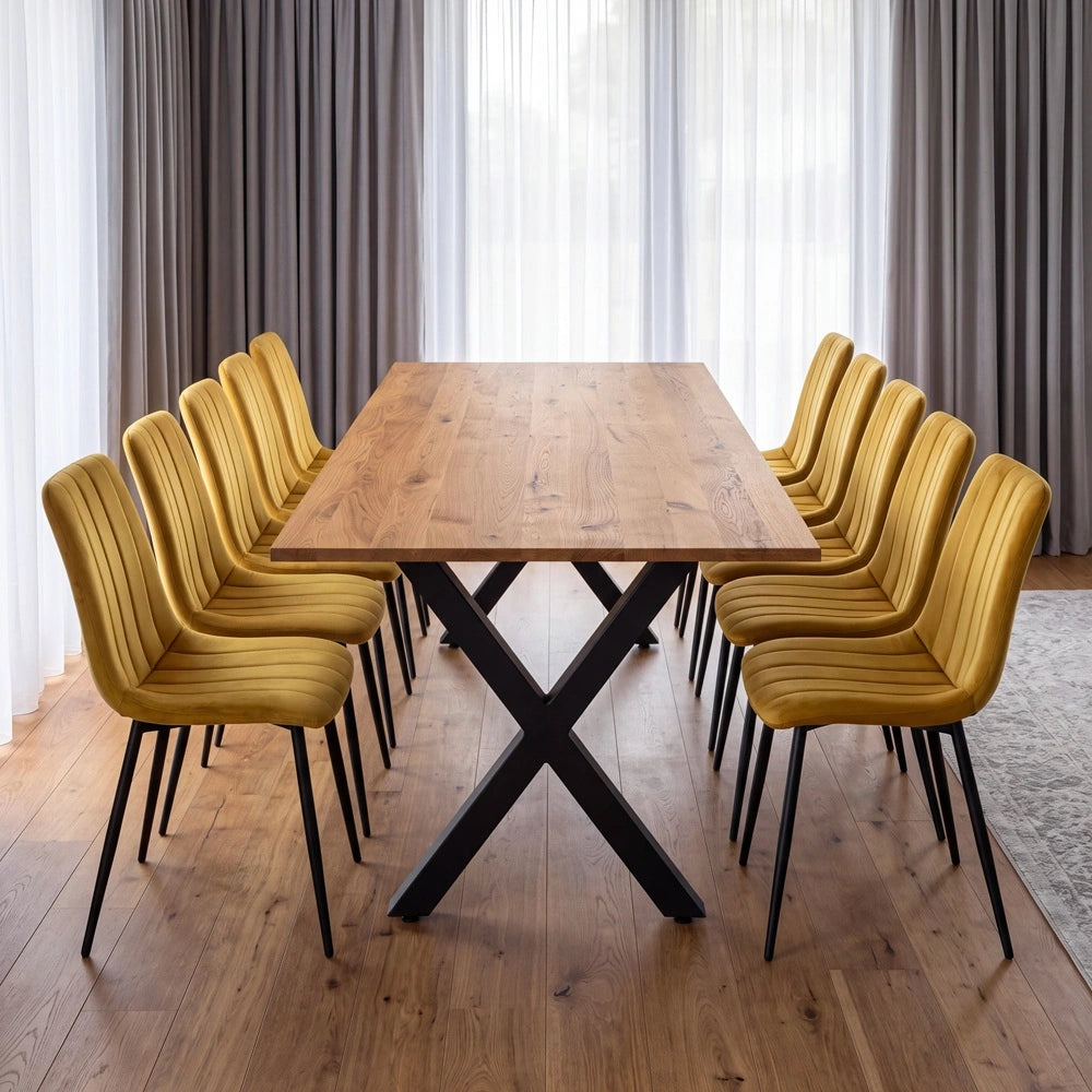 Eichenholztisch im klassischen Stil – für 10 Personen – 220x100x2,6 cm