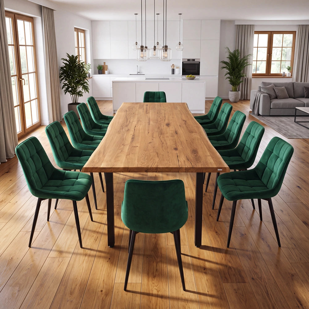 Eichenholztisch im rustikalen Stil – für 10 Personen – 240 x 100 x 4 cm