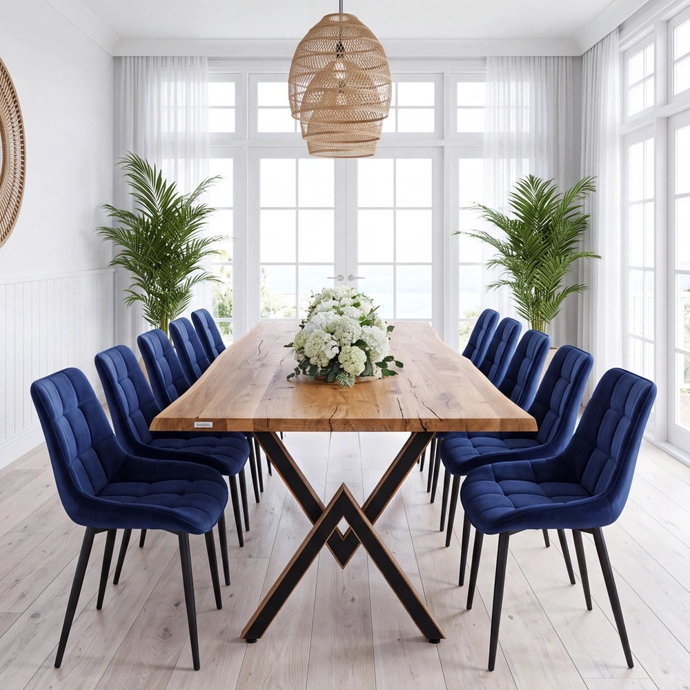 Eichenholztisch im rustikalen Stil – für 10 Personen – 240 x 100 x 4 cm