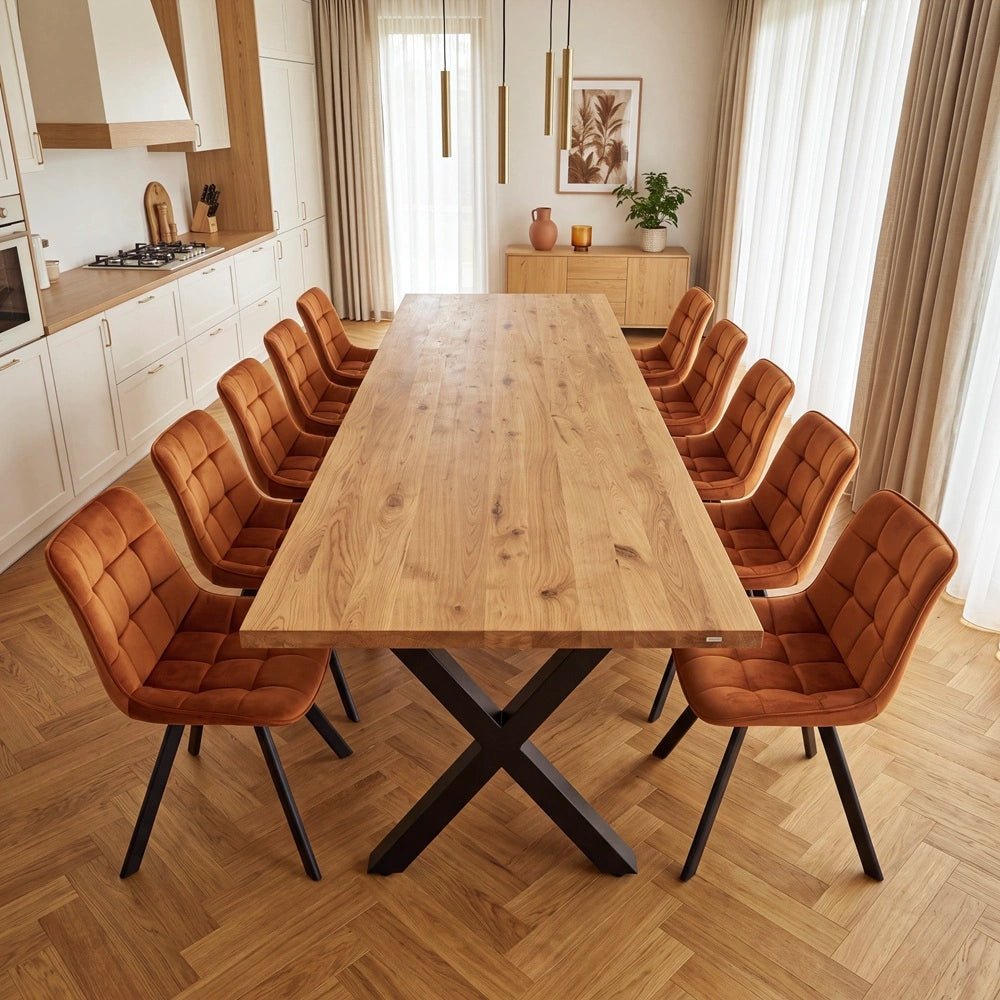 Eichenholztisch im klassischen Stil – für 10 Personen – 240 x 100 x 4 cm