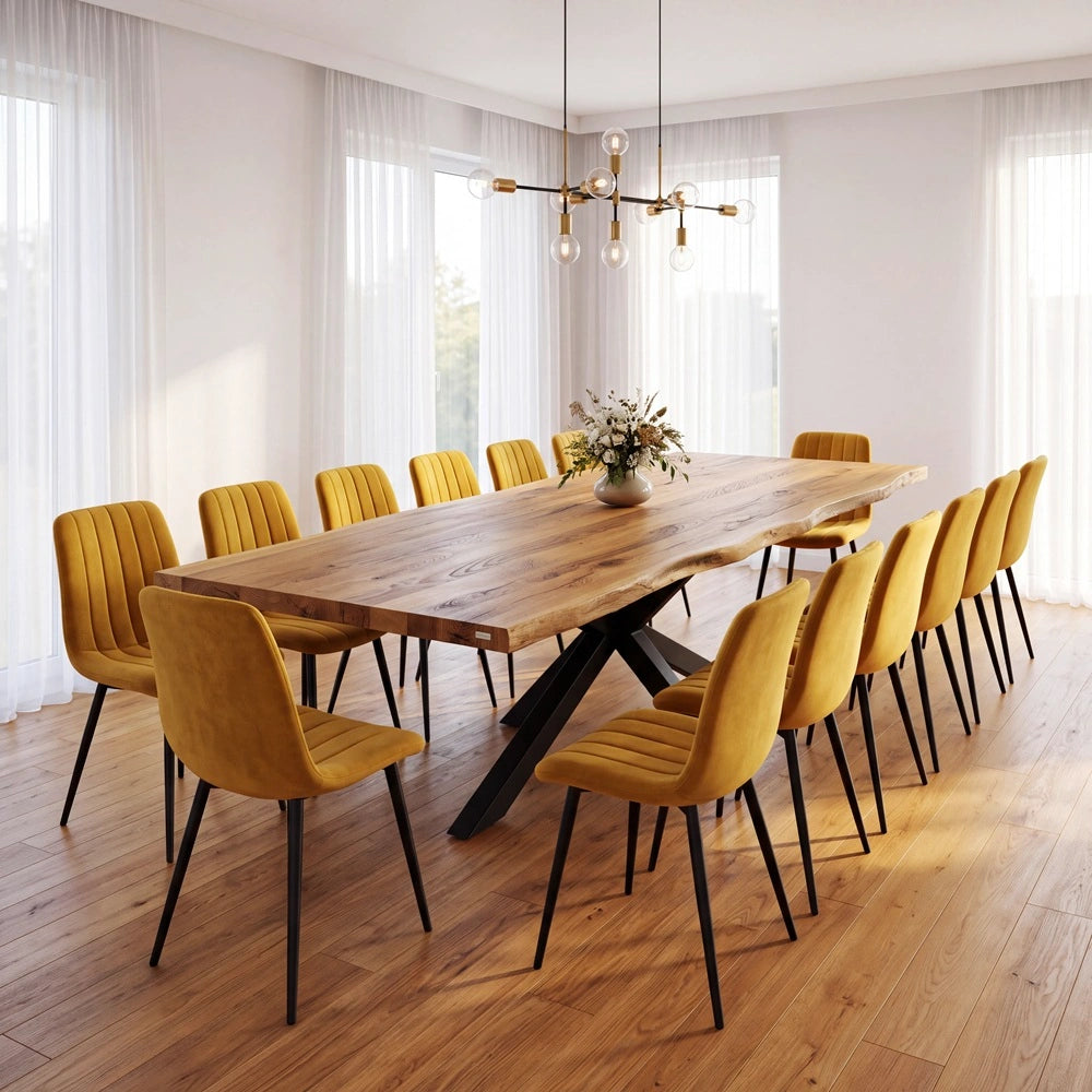 Eichentisch im rustikalen Stil – für 14 Personen – 280 x 100 x 4 cm