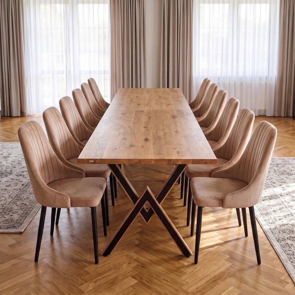 Eichenholztisch klassisch für 12 Personen - 260x100x4cm
