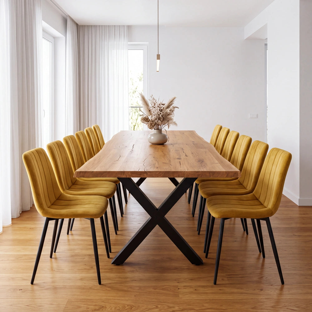 Eichenholztisch im rustikalen Stil – für 12 Personen – 260 x 100 x 4 cm