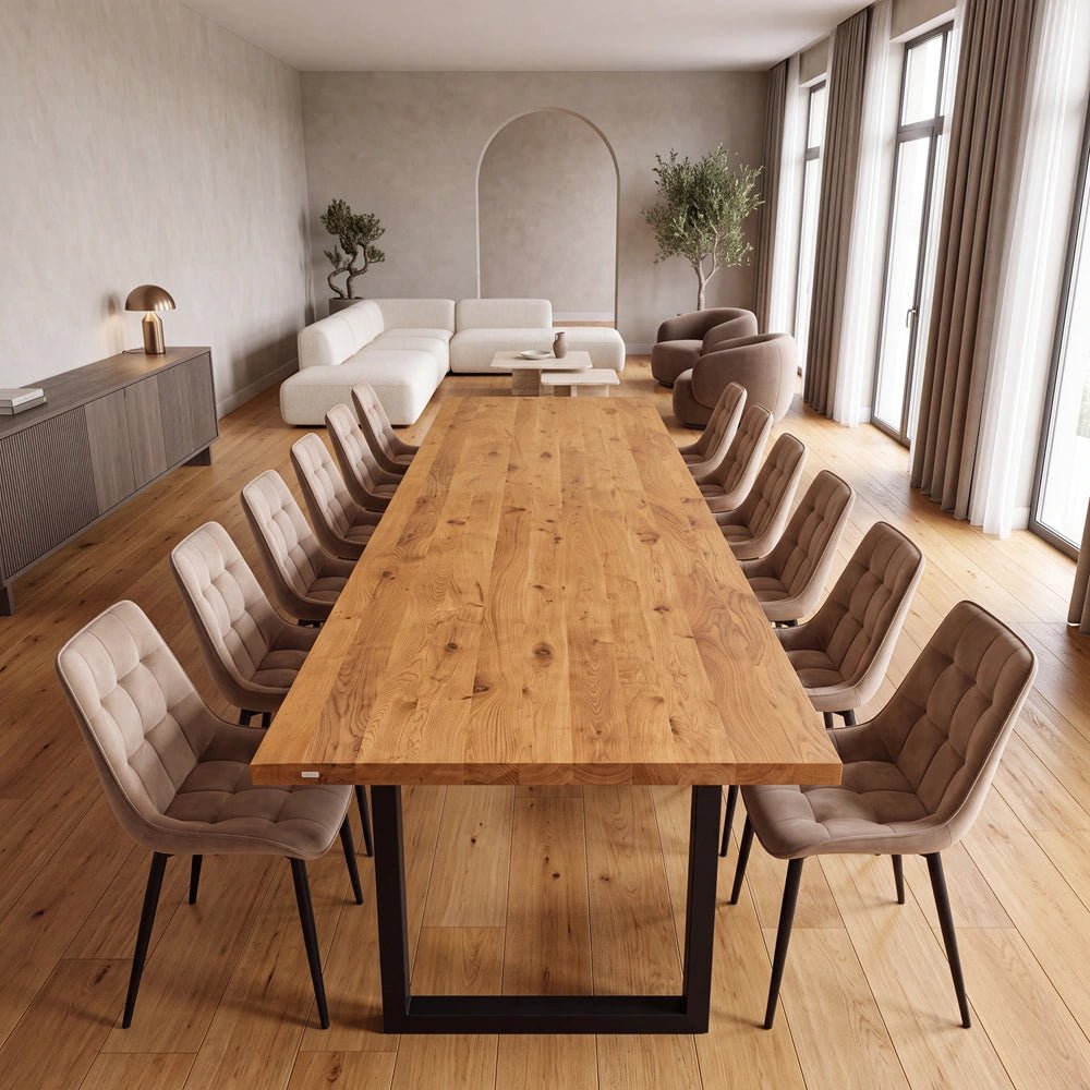 Eichenholztisch klassisch für 12 Personen - 260x100x4cm