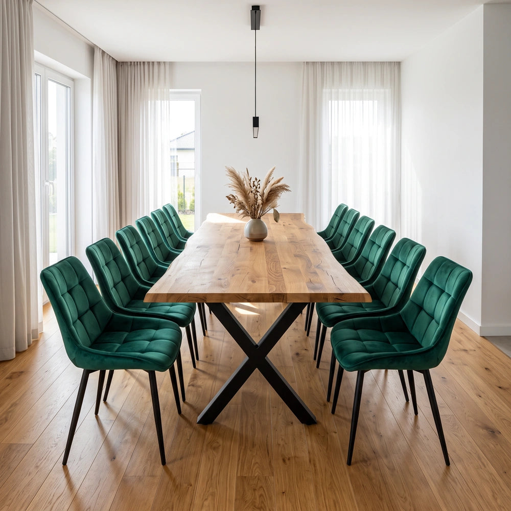 Eichenholztisch im rustikalen Stil – für 12 Personen – 260 x 100 x 4 cm