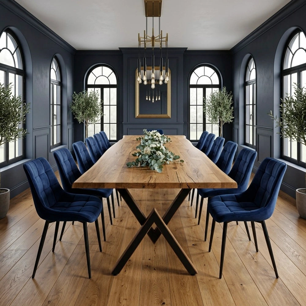 Eichenholztisch im rustikalen Stil – für 12 Personen – 260 x 100 x 4 cm
