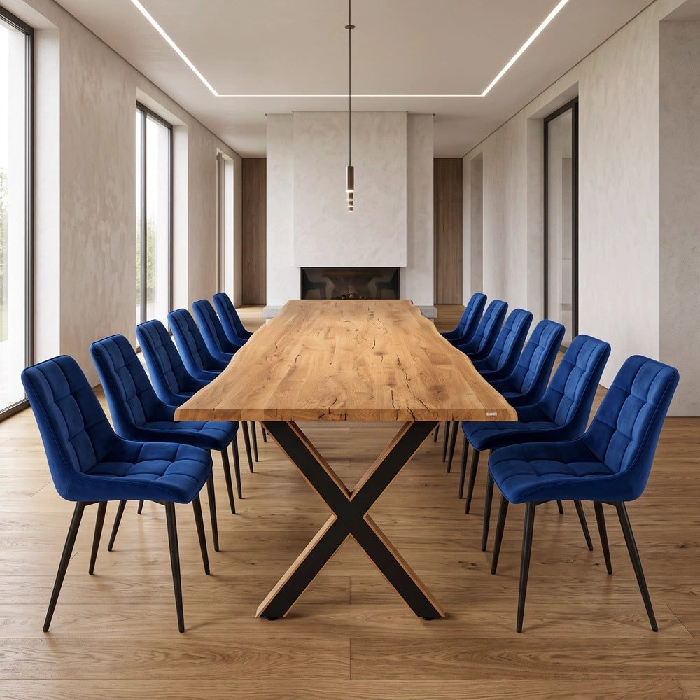 Eichenholztisch im rustikalen Stil – für 12 Personen – 260 x 100 x 4 cm