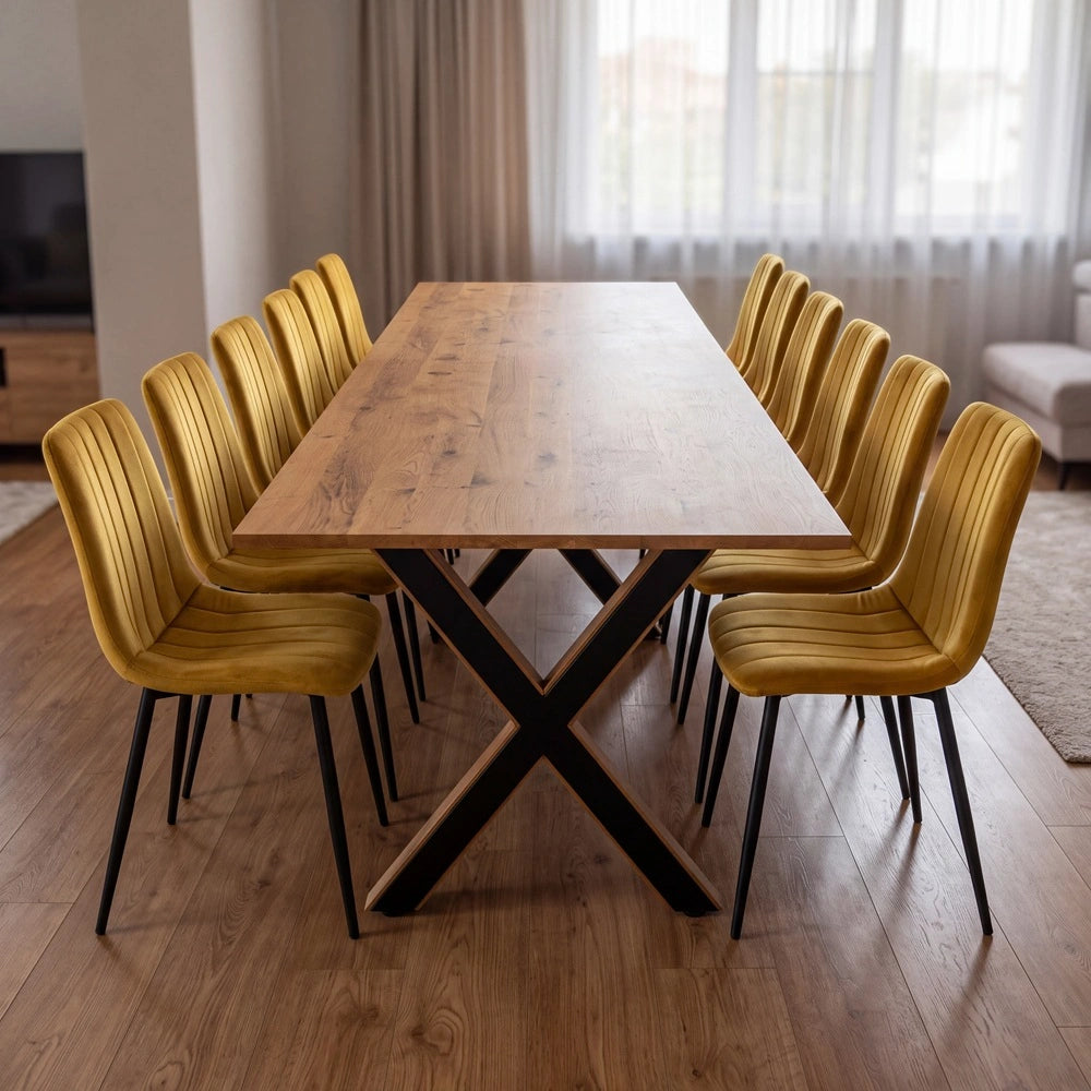 Eichenholztisch im klassischen Stil – für 12 Personen – 260x100x2,6 cm