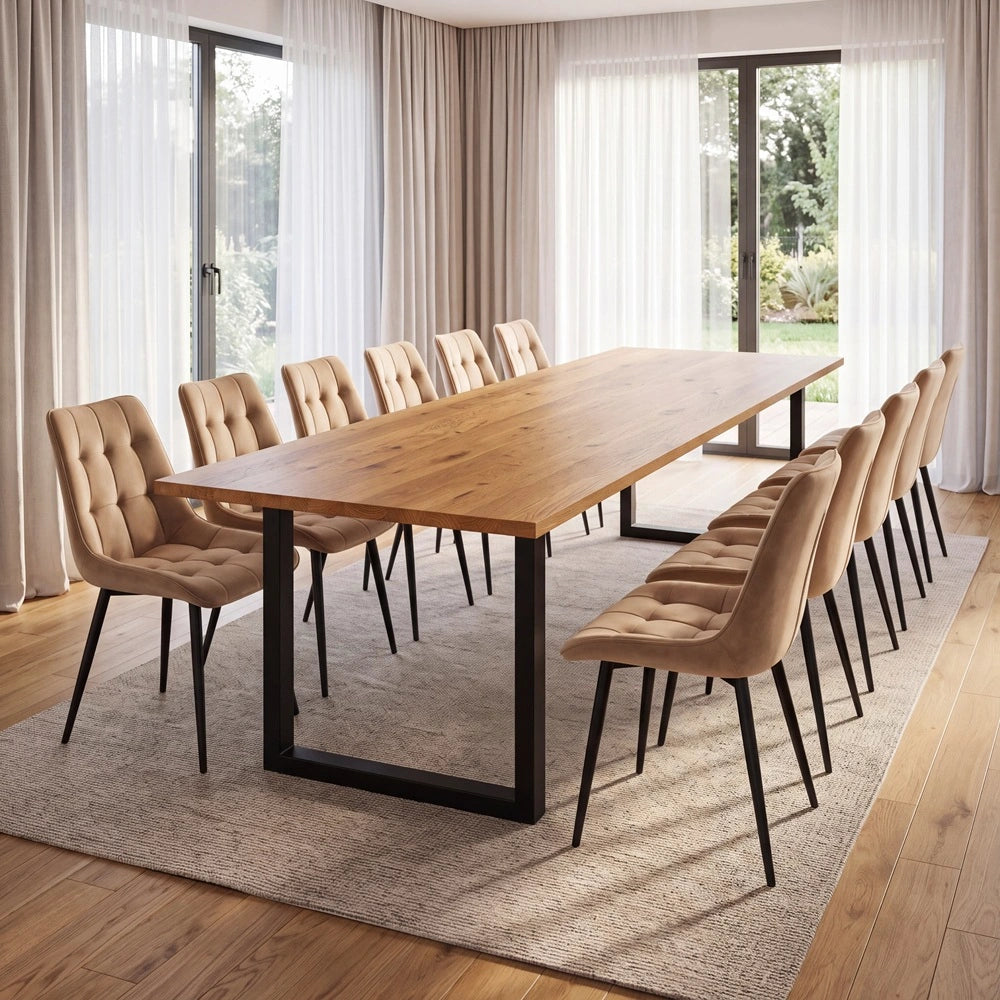 Eichenholztisch im klassischen Stil – für 12 Personen – 260x100x2,6 cm