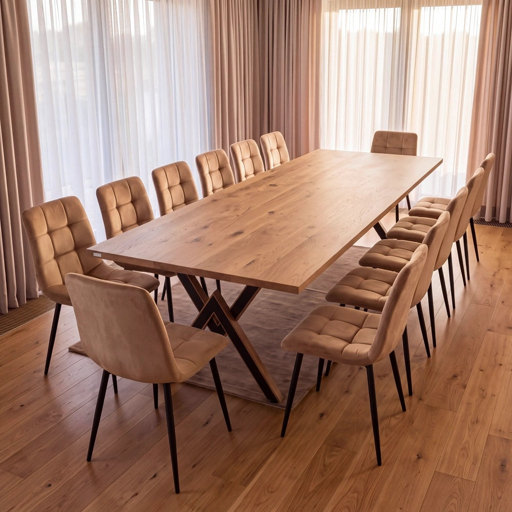 Eichenholztisch im klassischen Stil – für 12 Personen – 260x100x2,6 cm