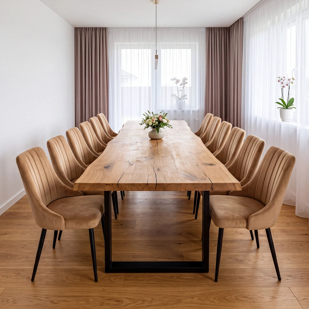 Eichenholztisch im rustikalen Stil – für 12 Personen – 260 x 100 x 4 cm