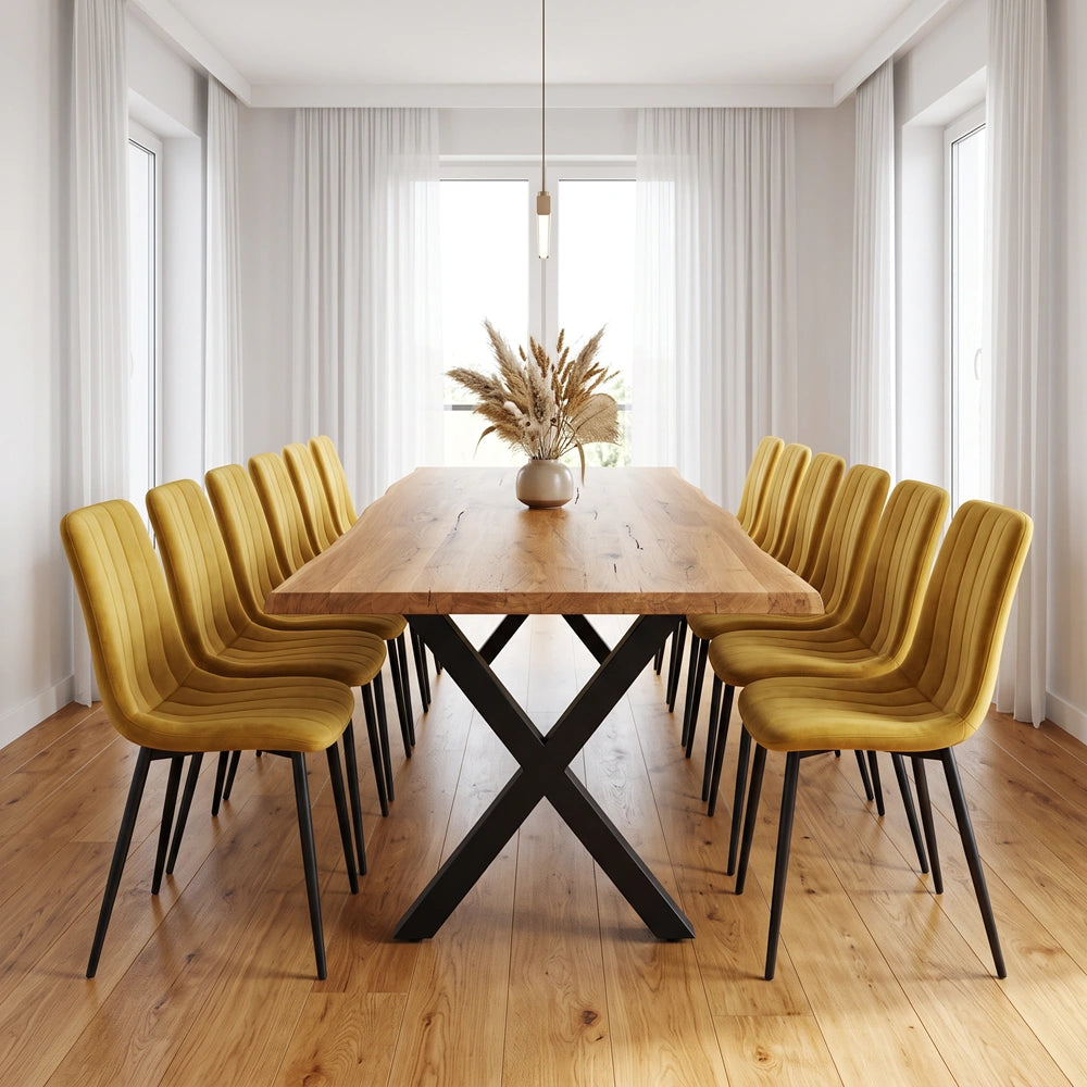 Eichenholztisch im rustikalen Stil – für 12 Personen – 260 x 100 x 4 cm