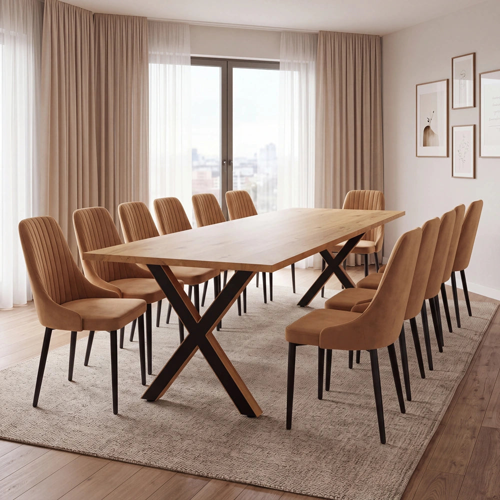Eichenholztisch im klassischen Stil – für 12 Personen – 260x100x2,6 cm