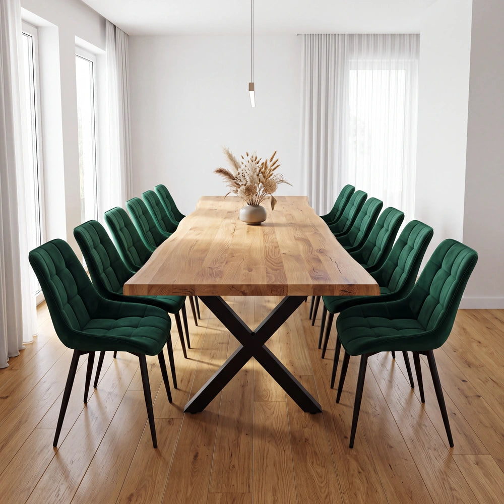 Eichenholztisch im rustikalen Stil – für 12 Personen – 260 x 100 x 4 cm