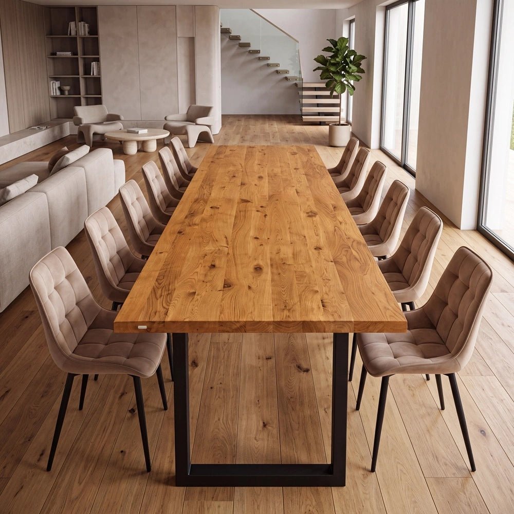 Eichenholztisch klassisch für 12 Personen - 260x100x4cm