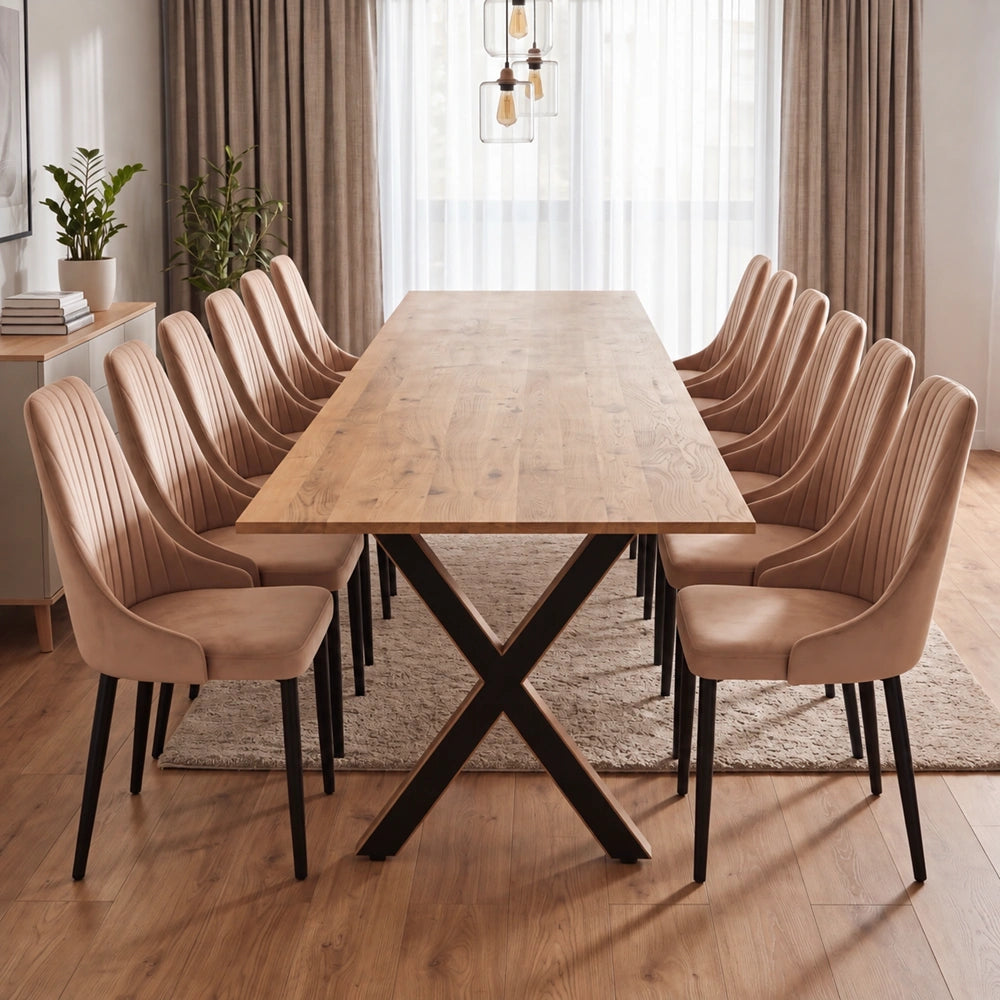 Eichenholztisch im klassischen Stil – für 12 Personen – 260x100x2,6 cm