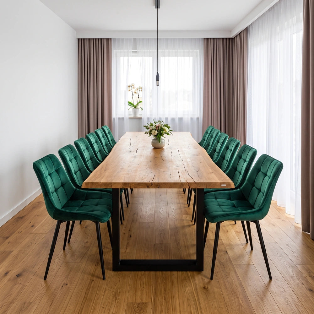 Eichenholztisch im rustikalen Stil – für 12 Personen – 260 x 100 x 4 cm