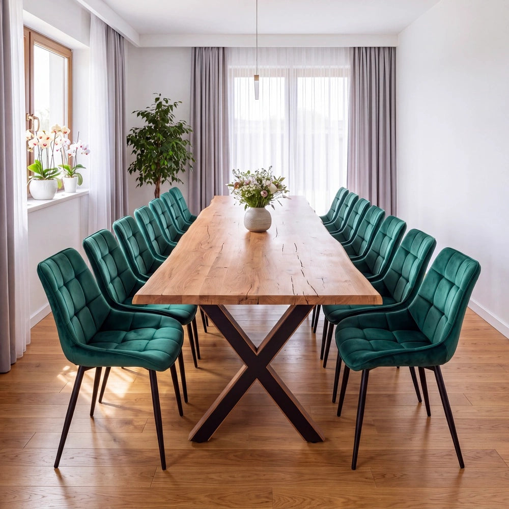 Eichenholztisch im rustikalen Stil – für 12 Personen – 260 x 100 x 4 cm