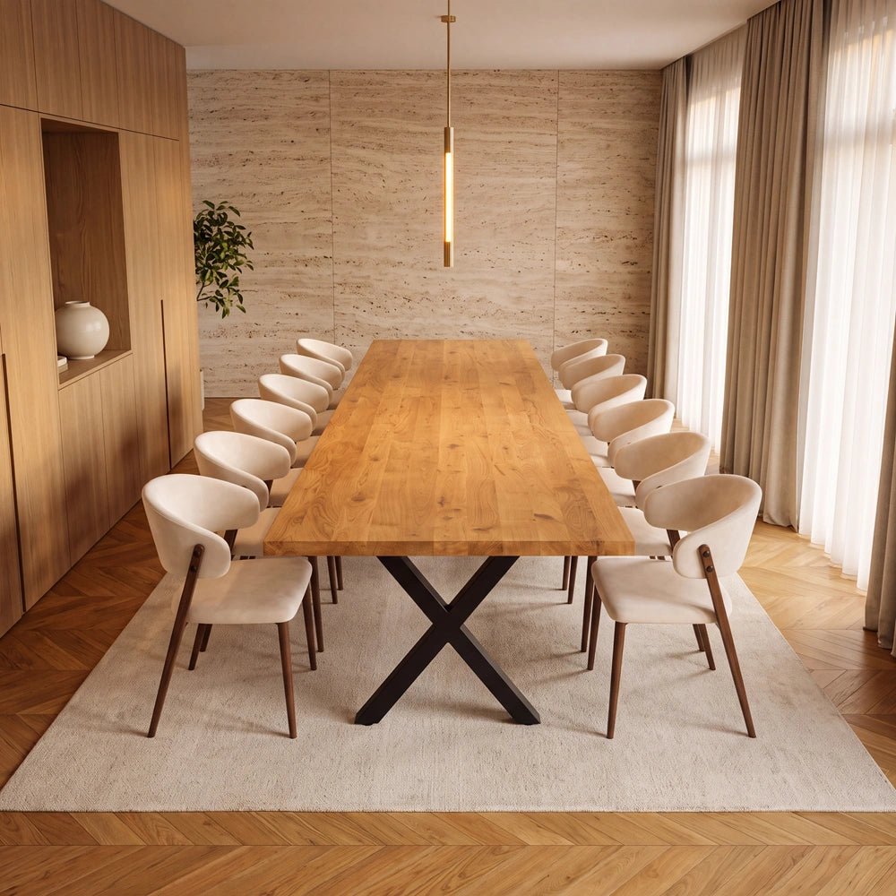 Eichenholztisch klassisch für 12 Personen - 260x100x4cm