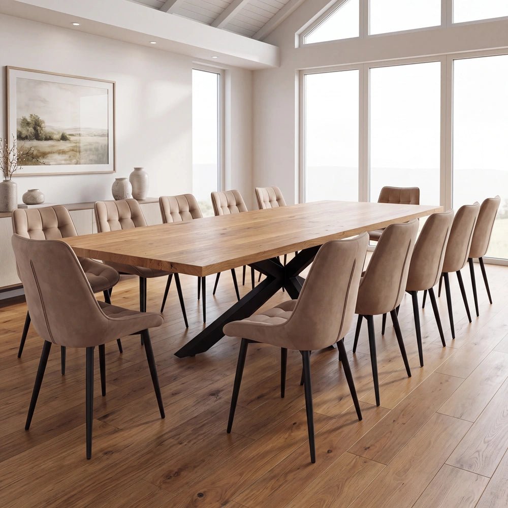 Eichenholztisch klassisch für 12 Personen - 260x100x4cm