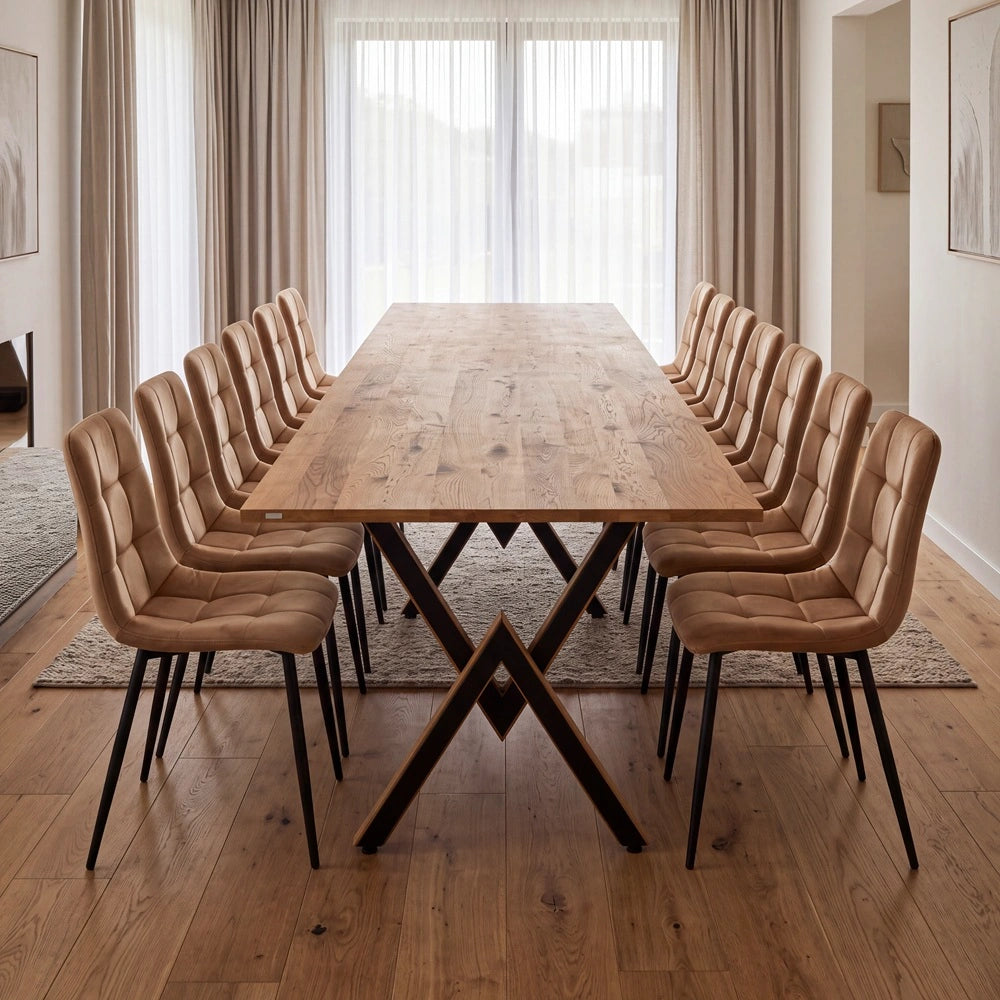 Eichenholztisch im klassischen Stil – für 12 Personen – 260x100x2,6 cm