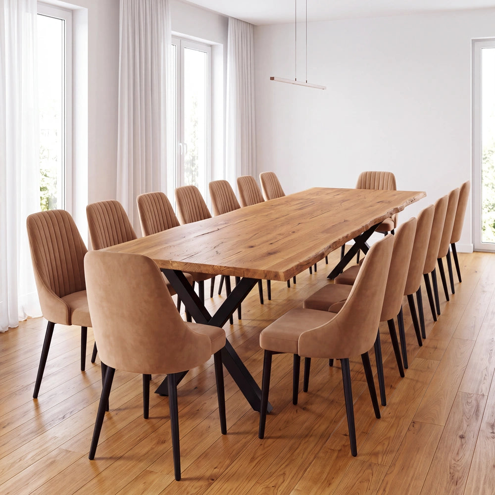 Eichentisch im rustikalen Stil – für 14 Personen – 280 x 100 x 4 cm