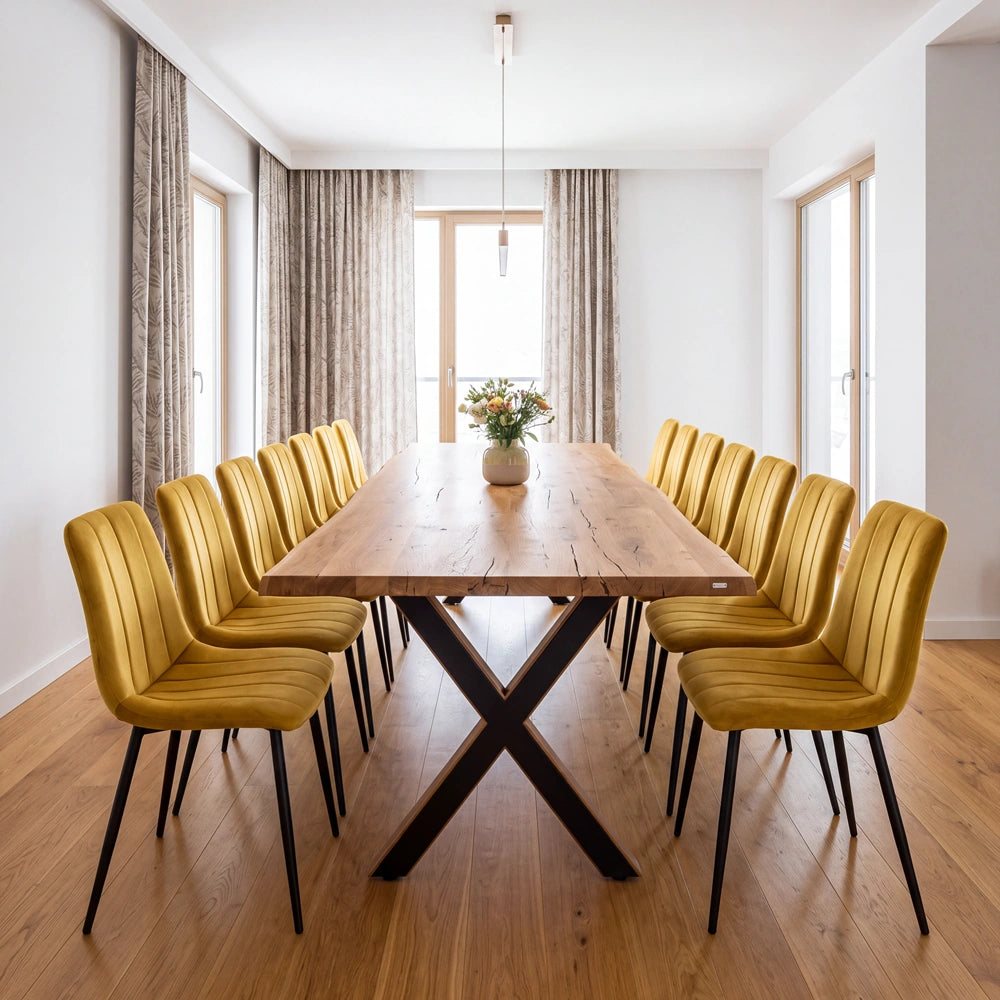 Eichentisch im rustikalen Stil – für 14 Personen – 280 x 100 x 4 cm