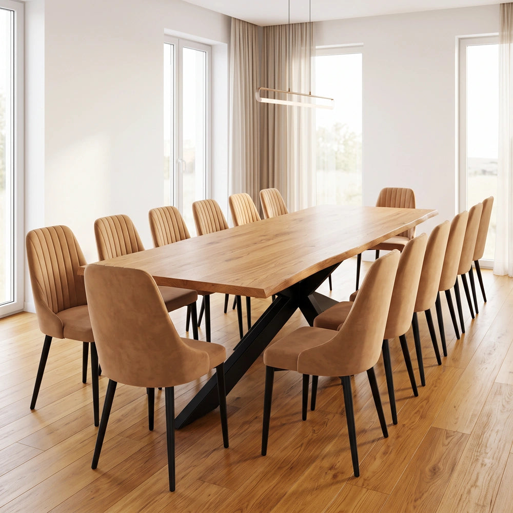 Eichentisch im rustikalen Stil – für 14 Personen – 280 x 100 x 4 cm