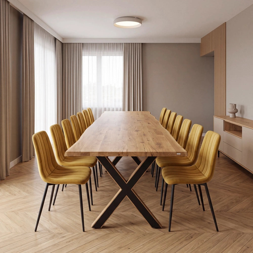 Eichentisch im rustikalen Stil – für 14 Personen – 280 x 100 x 4 cm