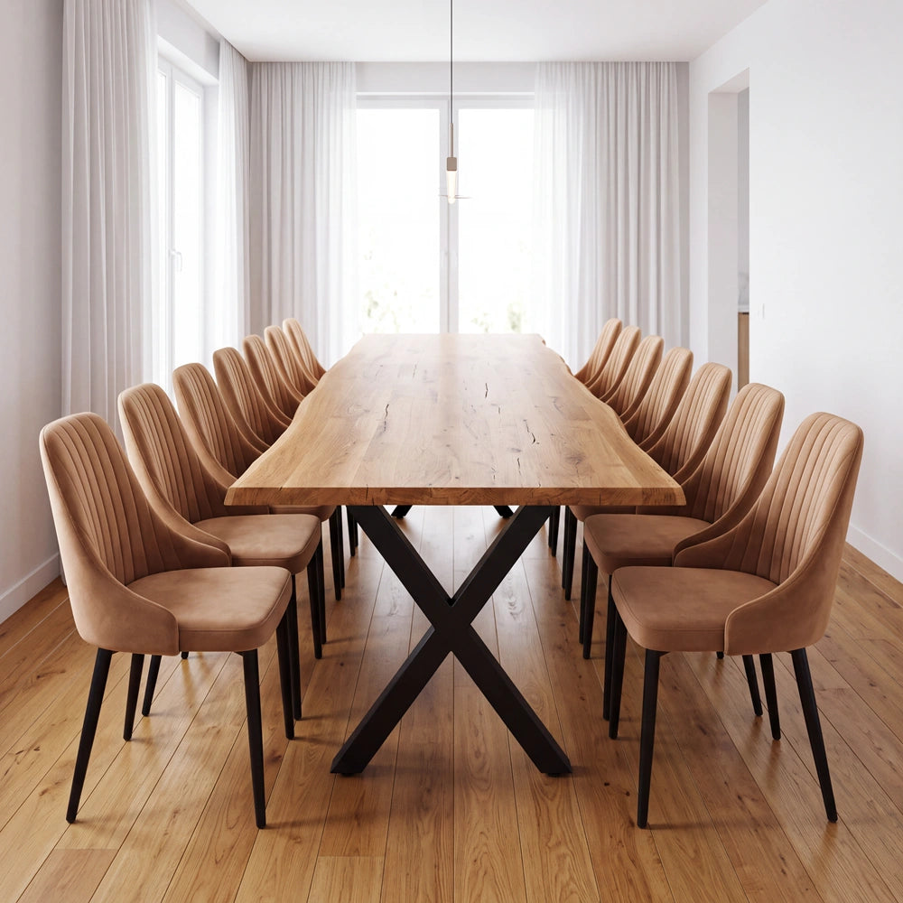 Eichentisch im rustikalen Stil – für 14 Personen – 280 x 100 x 4 cm