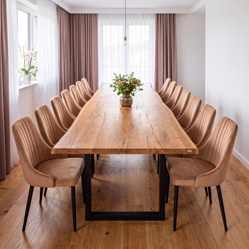 Eichentisch im rustikalen Stil – für 14 Personen – 280 x 100 x 4 cm