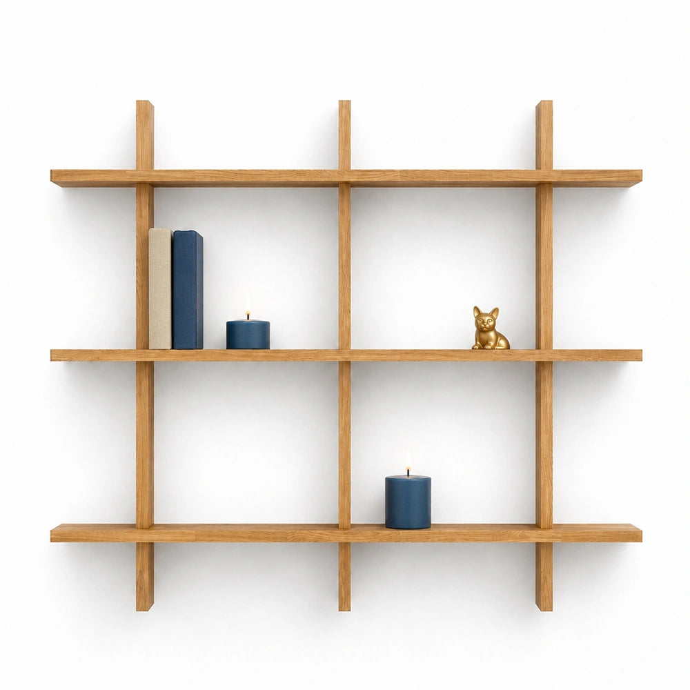 Matrix Regal aus massivem Eichenholz – 140x106x2 cm