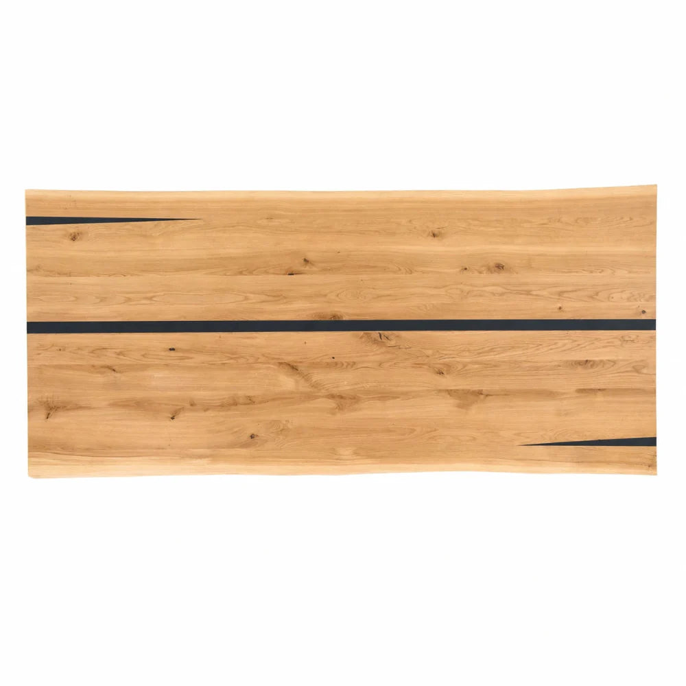 Masa din stejar cu rasina – model rustic pentru 14 persoane - 280x100x4cm - Reelken