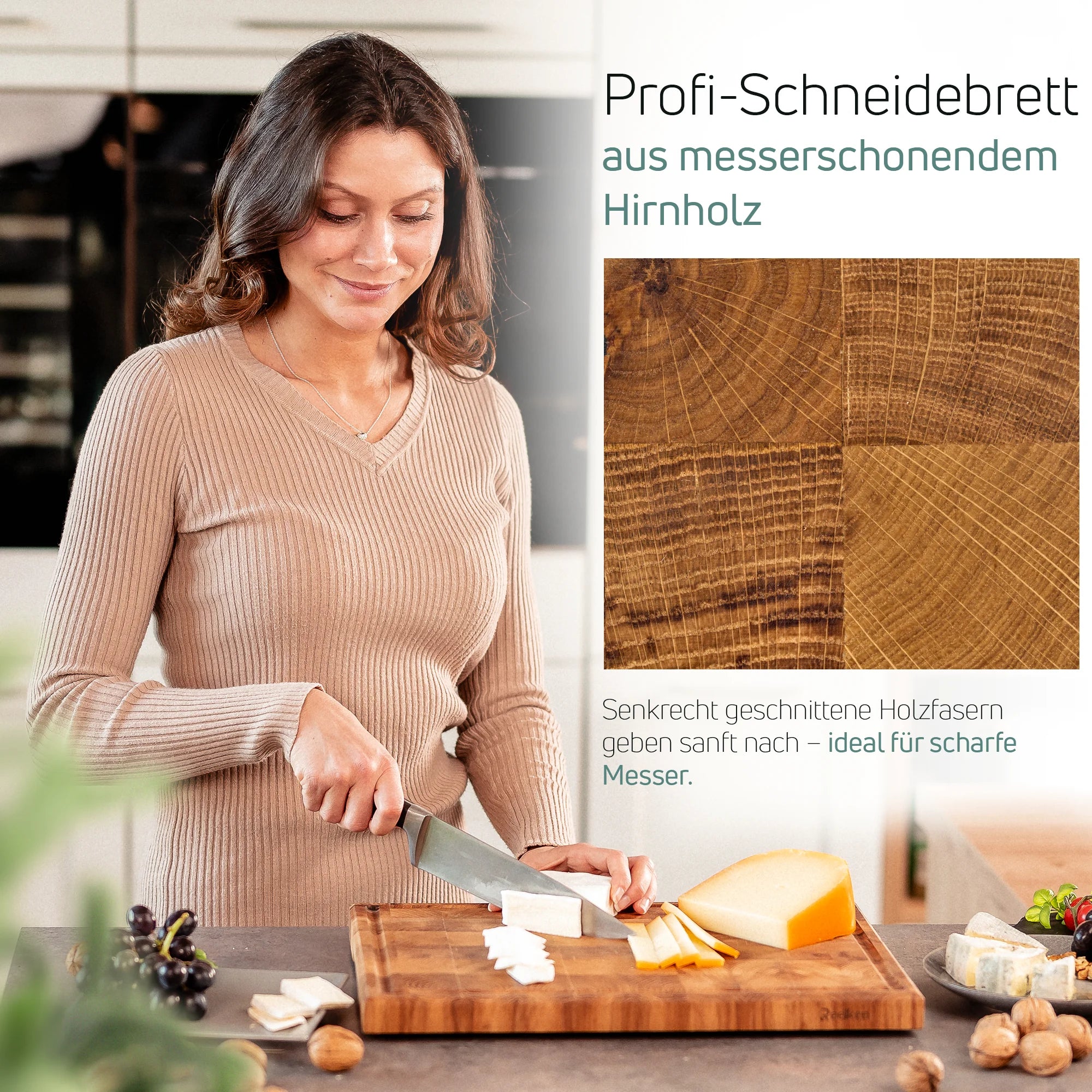 Schneidebrett premium 30x20x4 cm - aus Eichenholz