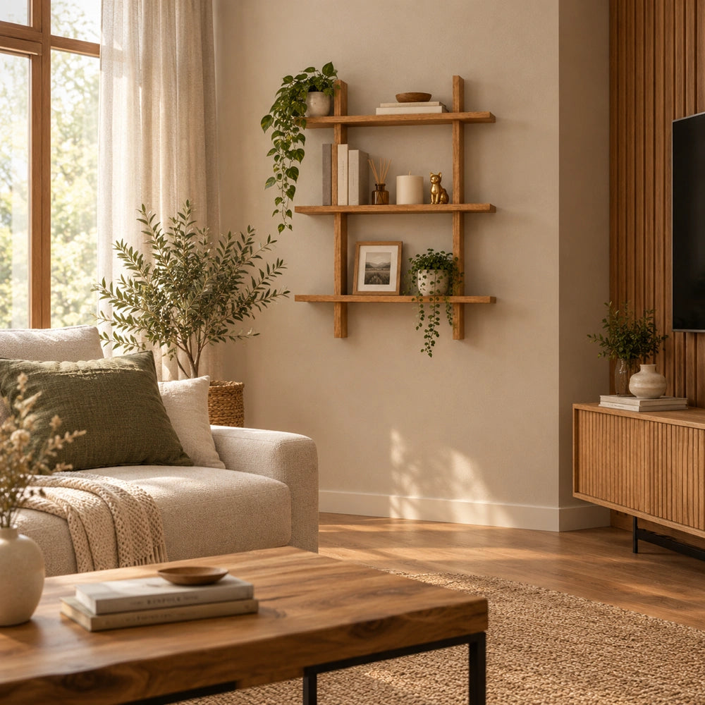Matrix Regal aus massivem Eichenholz – 80x106x2 cm