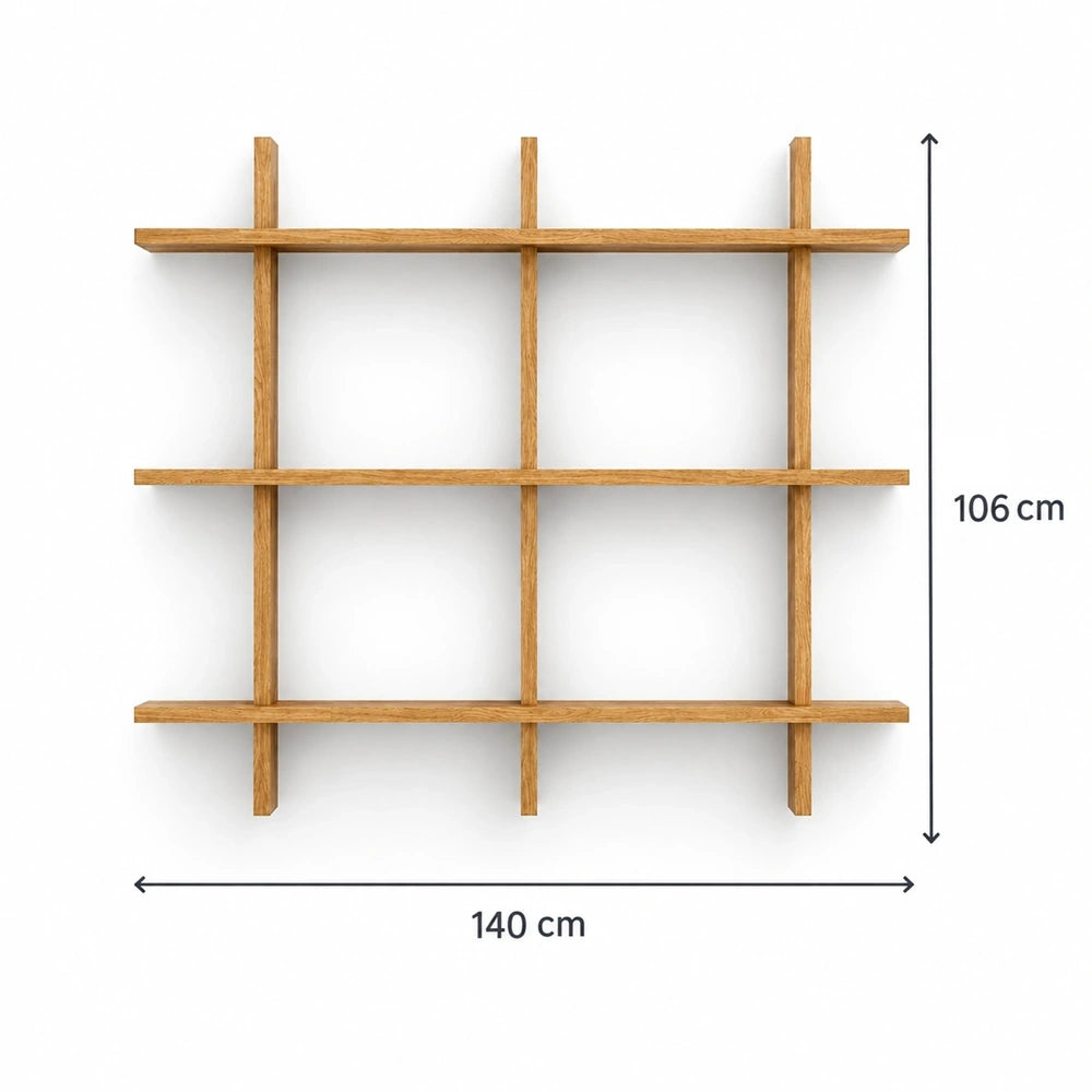 Matrix Regal aus massivem Eichenholz – 140x106x2 cm
