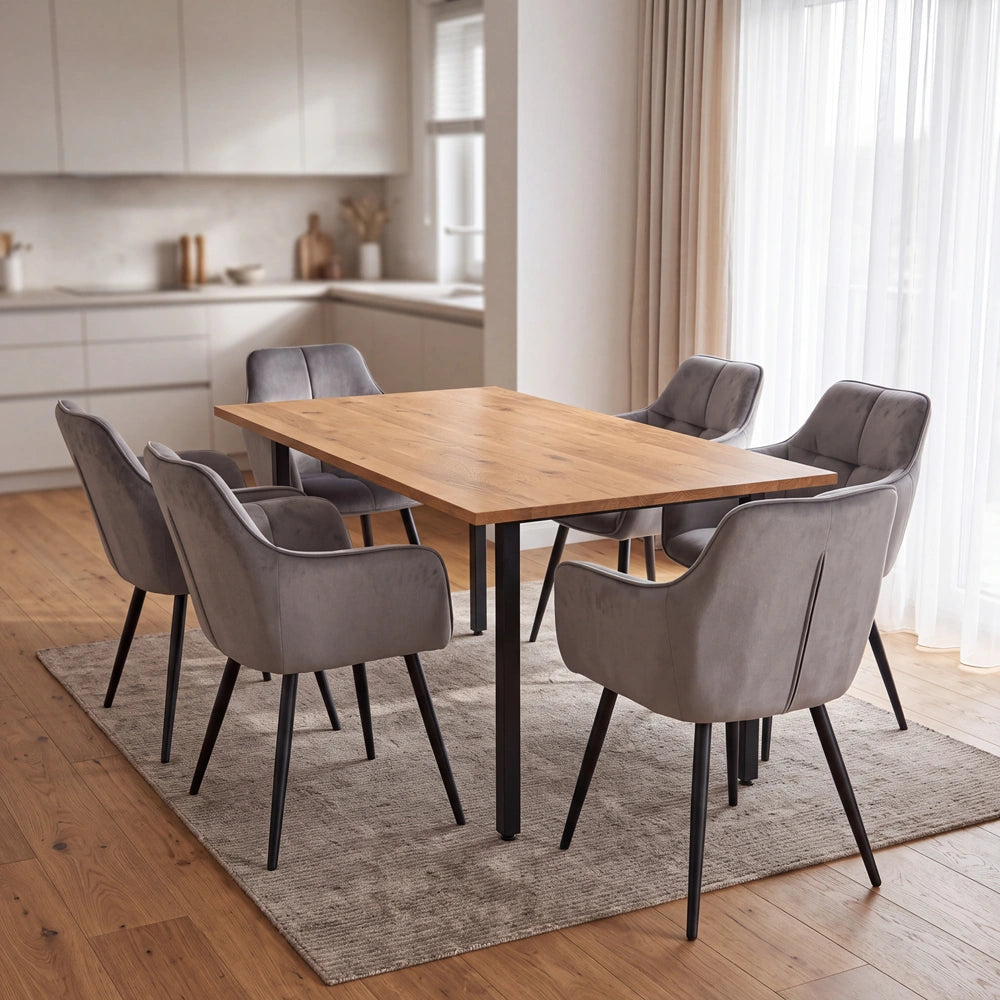 Eichenholztisch im klassischen Stil – für 4 Personen – 140x80x2,6 cm